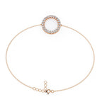 Classic rose gold bracelet with circular diamond charm