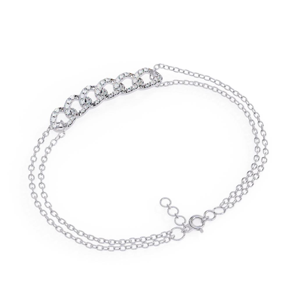 Chain diamond bracelet in white gold for women