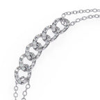 White Gold lab grown diamond bracelet with interlinked charm