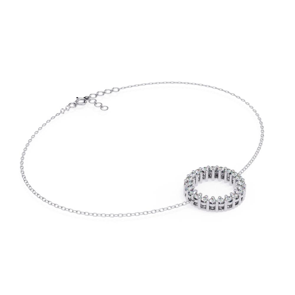 Affordable lab grown diamond circle bracelet in white gold for women