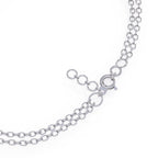 Diamond bracelet with white gold double chain