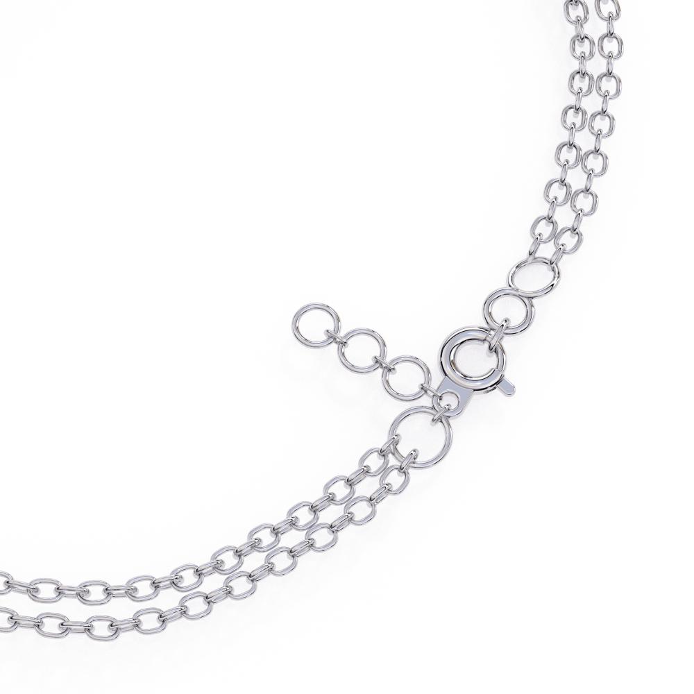 Diamond bracelet with white gold double chain
