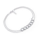 Modern diamond link bracelet in white gold