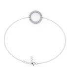 Classic white gold bracelet with circular diamond charm