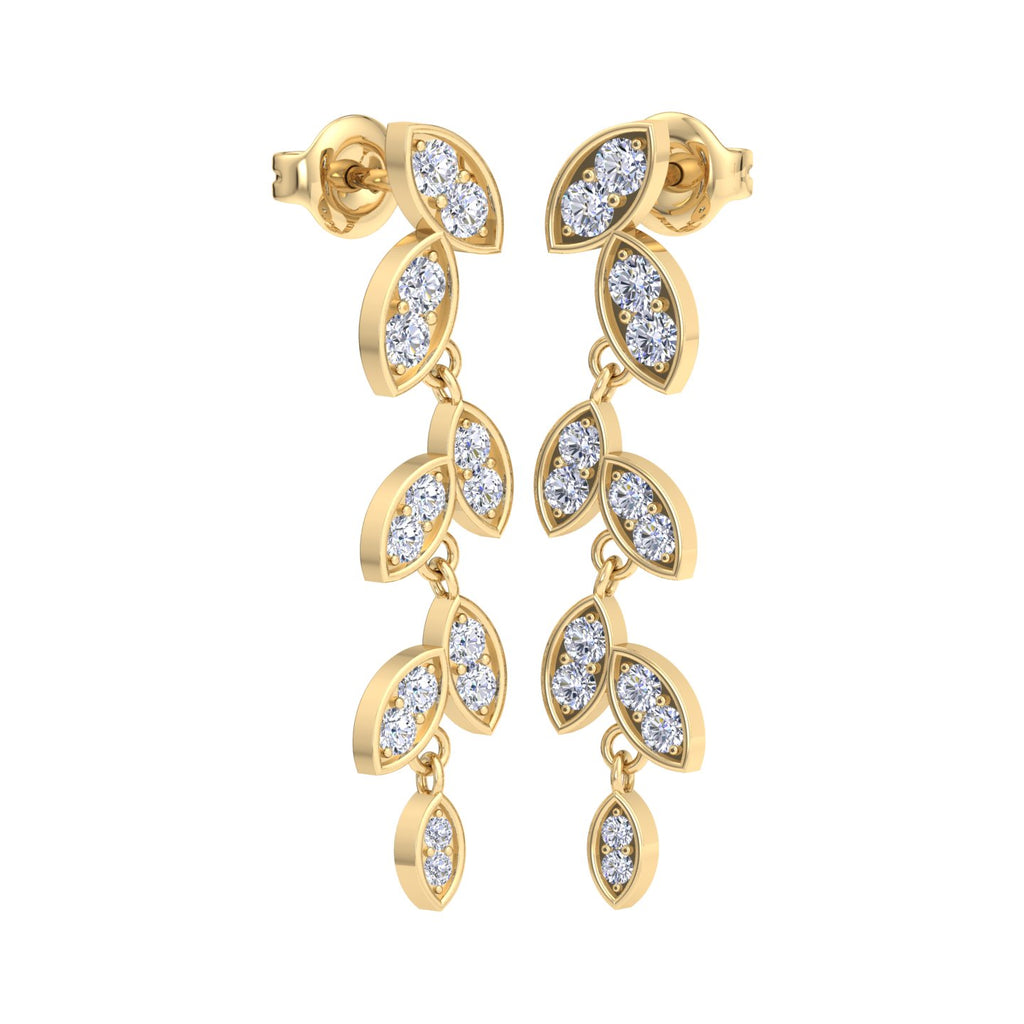 Diamond drop earrings in gold