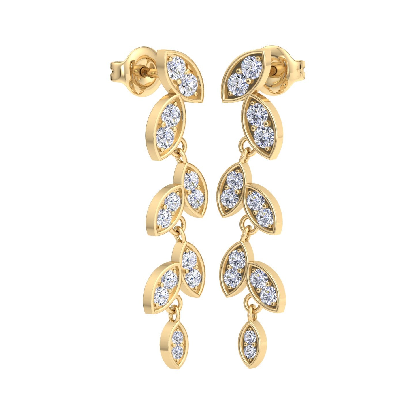 Diamond drop earrings in gold
