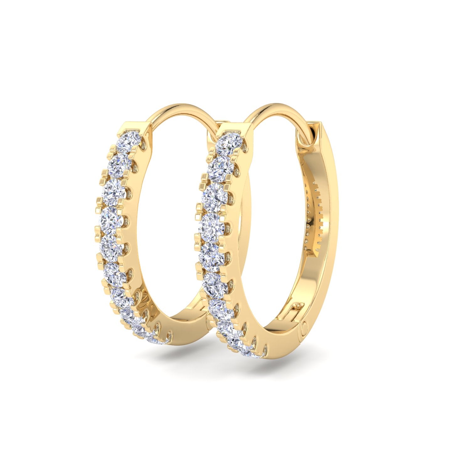 Classic gold pavé diamond hoop earrings