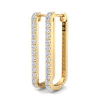 Contemporary rectangular diamond earrings in gold