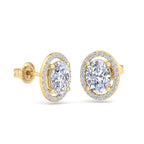 Lab grown oval diamond stud earrings