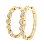 Lab grown pear diamond hoop earrings
