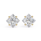 Minimal square diamond stud earrings everyday wear
