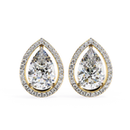 Luxury pear cut diamond stud earrings