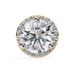 Classic solitaire look round diamond halo earrings