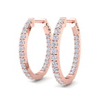 Modern diamond hoop earrings with lab grown diamonds