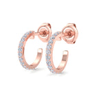 Classic rose gold diamond hoop earrings