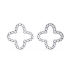Aesthetic diamond clover stud earrings