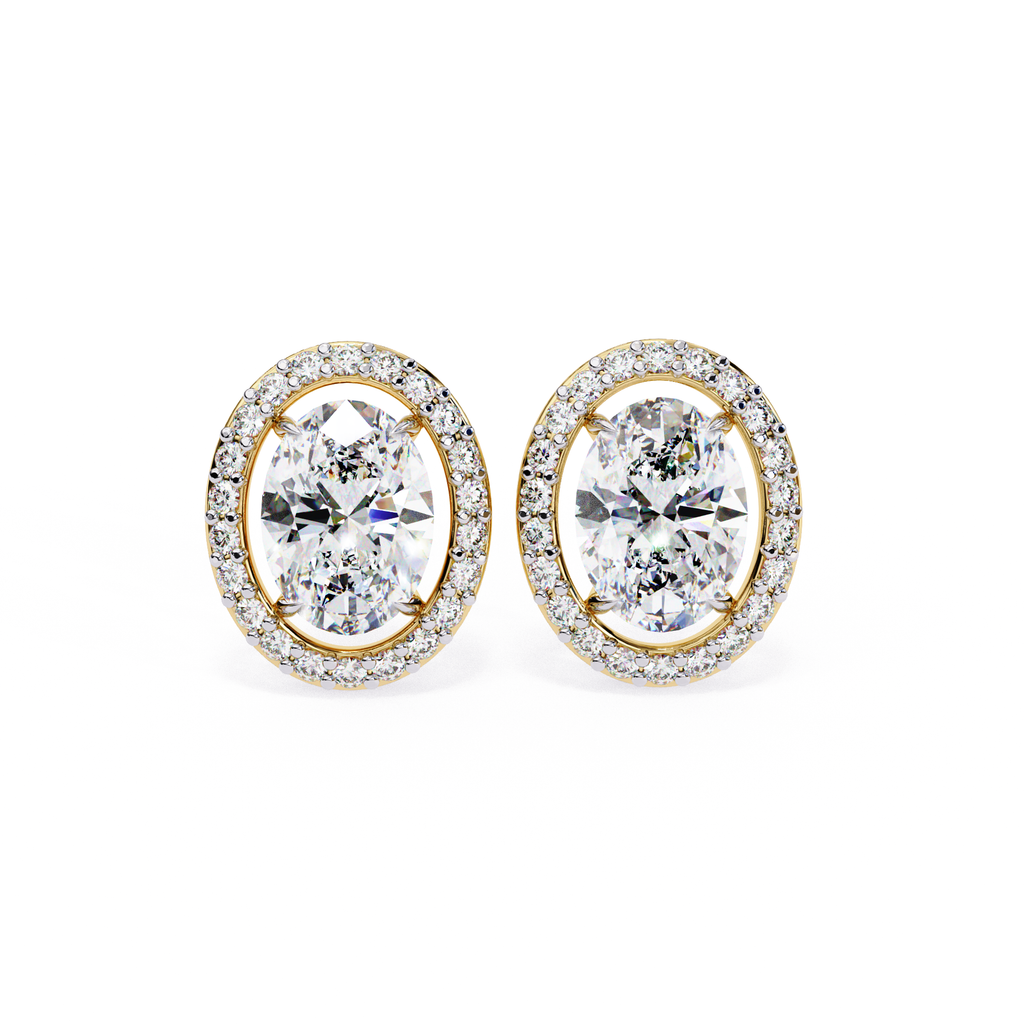 Luxury Oval diamond stud earrings