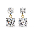 Luxury round double diamond earrings
