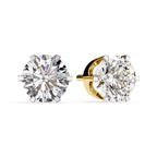 Round halo diamond stud earrings in gold