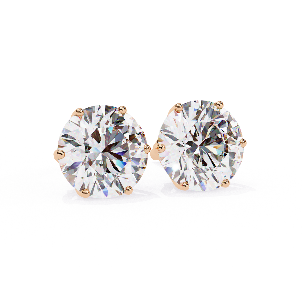Luxury Round cut diamond stud earrings
