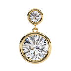 Bezel set round diamond drop earrings