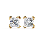 Luxury princess cut diamond stud earrings