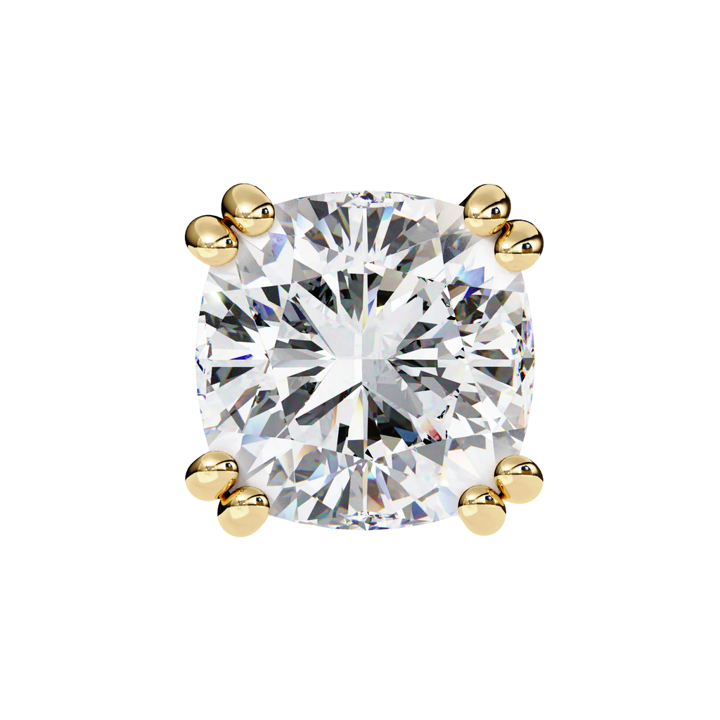 Designer cushion diamond stud earrings