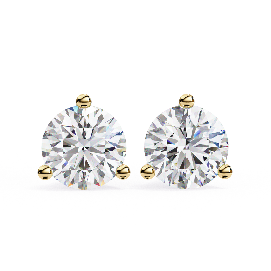 Minimal Round diamond stud earrings everyday wear