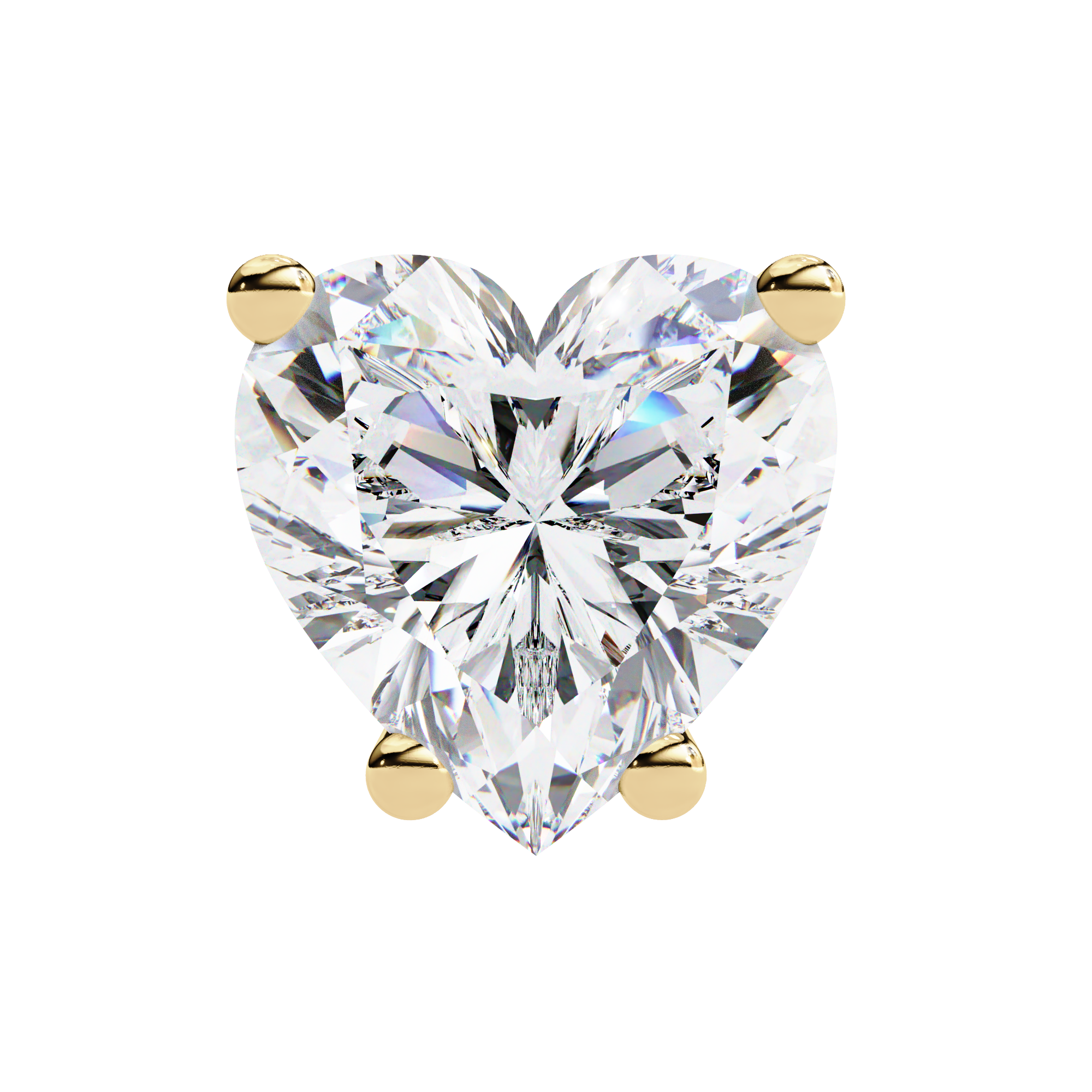 Delicate heart diamond stud earrings
