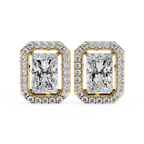 Luxury Radiant cut diamond stud earrings