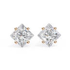 Minimal square diamond stud earrings everyday wear