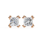 Luxury princess cut diamond stud earrings