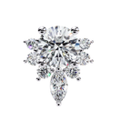 White Gold diamond cluster earrings with delicate floral shape