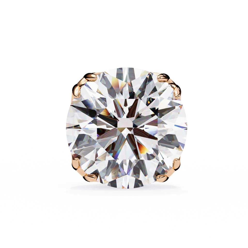 Elegant Round cut diamond stud earrings