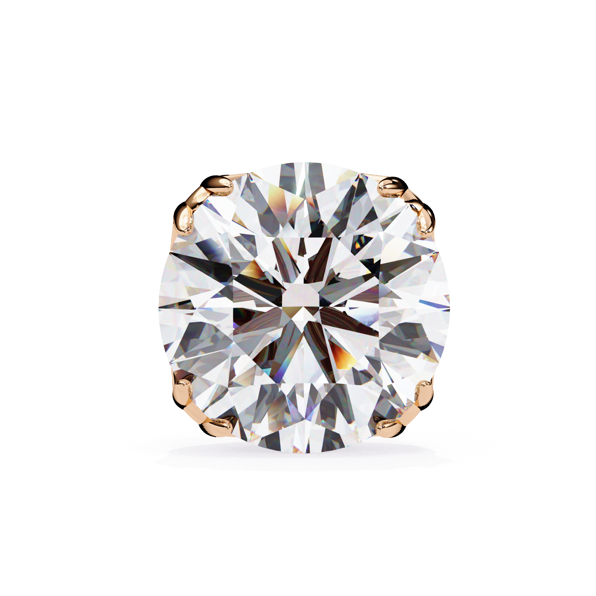 Elegant Round cut diamond stud earrings