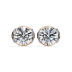 Contemporary round diamond stud earrings