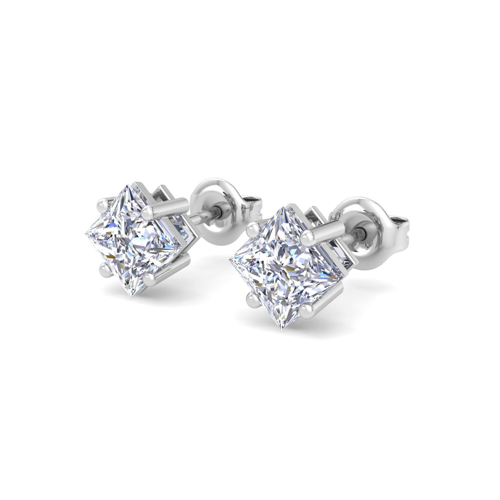Square diamond stud earrings