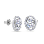 Lab grown oval diamond stud earrings