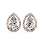 Luxury Pear shaped diamond stud earrings