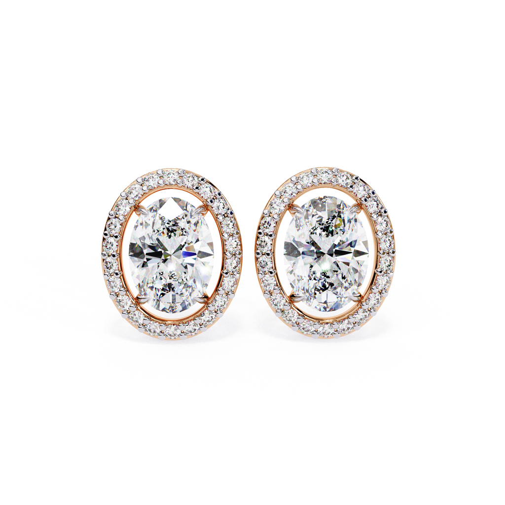 Luxury Oval diamond stud earrings
