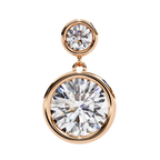 Bezel set round diamond drop earrings