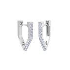 Stylish rose gold V shaped diamond earrings