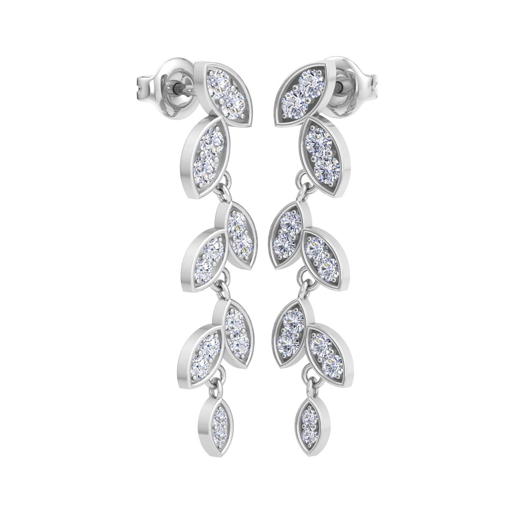 Diamond drop earrings in White Gold