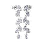 Diamond drop earrings in White Gold