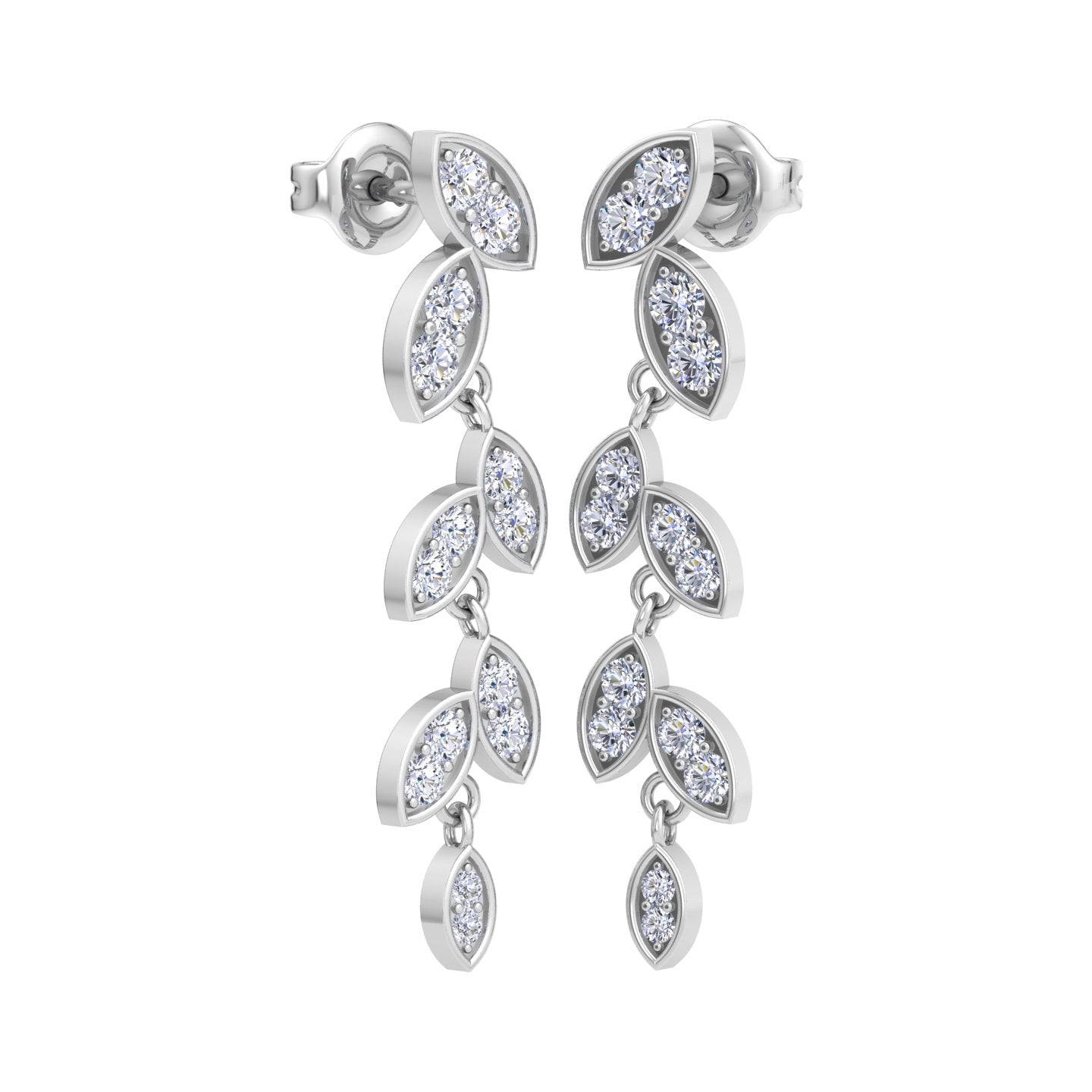 Diamond drop earrings in White Gold