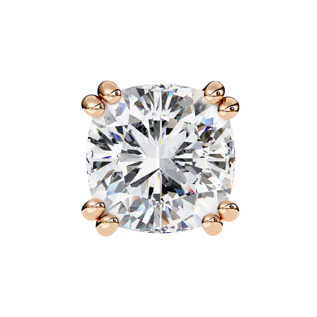 Elegant cushion cut diamond stud earrings