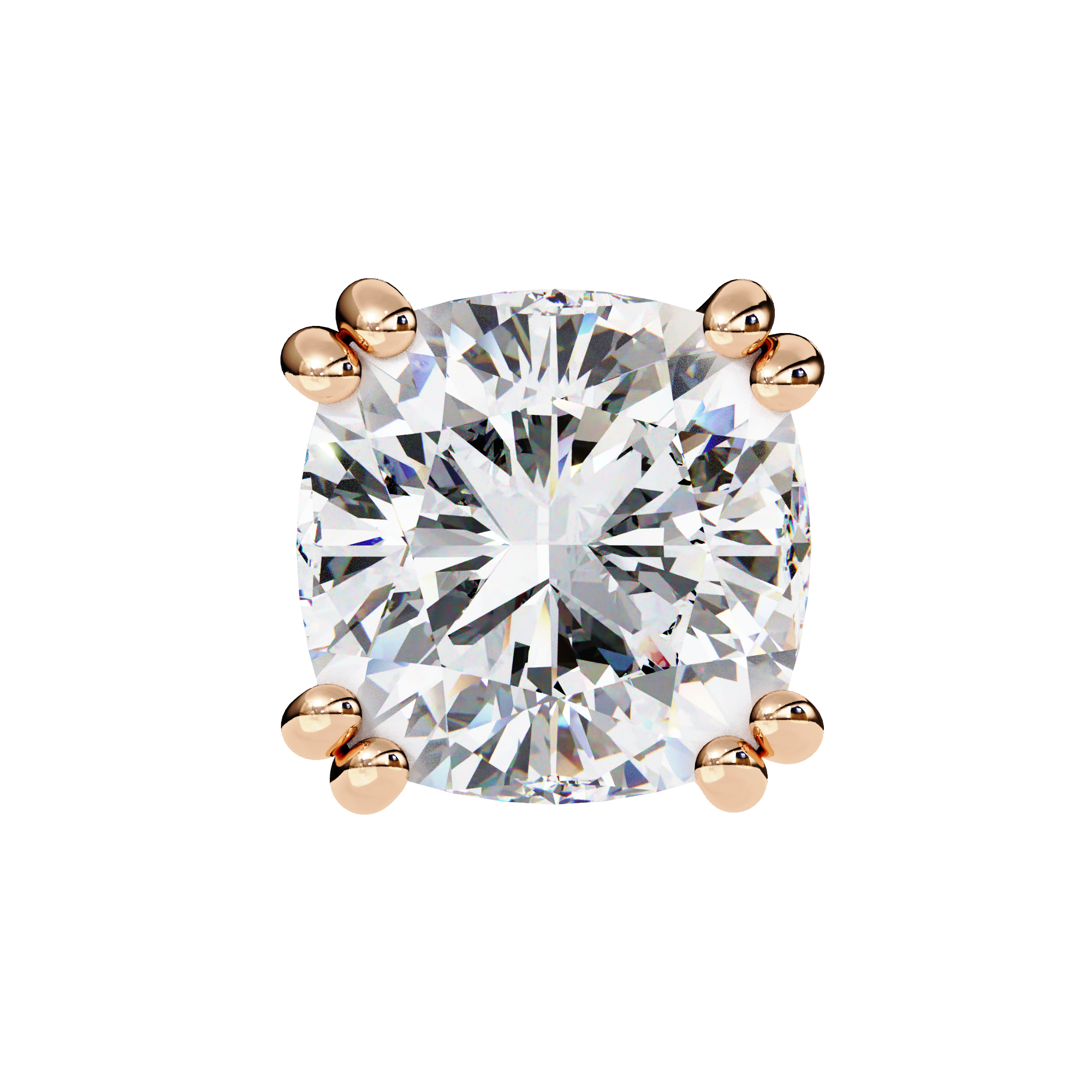 Elegant cushion cut diamond stud earrings
