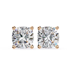 Minimal cushion diamond stud earrings everyday wear