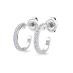 Classic white gold diamond hoop earrings