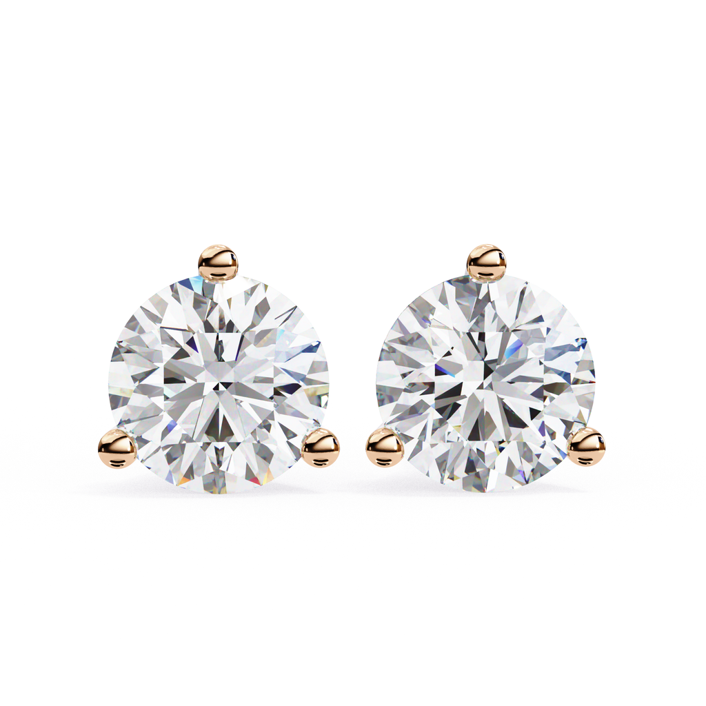 Minimal Round diamond stud earrings everyday wear